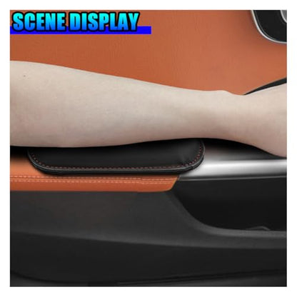 2PCS Car Door Armrest Pads, Soft Leather Memory Foam Car Knee Cushion Pad for Elbow Leg Support, Comfort Automotive Center Console Arm Rest Pillow Knee Pads Universal for Most Cars (Black)