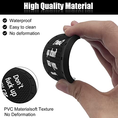 Car Cup Holder Coaster, Car Non-Slip Cup Holder Embedded Decorative Funny Coaster - Don't Fuck up My Car Please, Suitable for Most Car Interior Accessories for Women Men (Black)