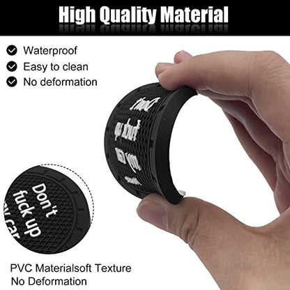 Car Cup Holder Coaster, Car Non-Slip Cup Holder Embedded Decorative Funny Coaster - Don't Fuck up My Car Please, Suitable for Most Car Interior Accessories for Women Men (Black)