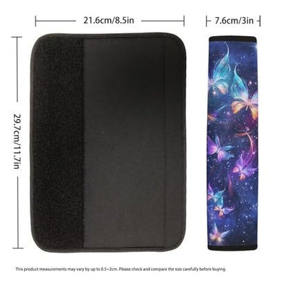 Dreaweet Galaxy Butterfly Seatbelt Covers for Women Soft Comfortable Car Seat Belt Cover Pad 2 Pcs Neoprene Seatbelt Cushion Universal Car Seat Shoulder Pads for Seat Belts - color: Galaxy Butterfly