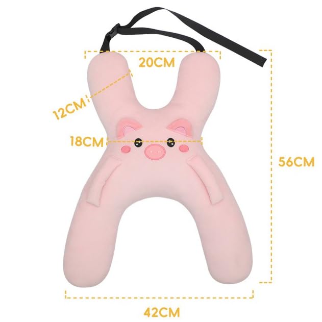 Car Pillow for Travel – Animal-Themed Car Seat Cushion with Safety Belt Protector – 4 Cute Styles: Pig, Dog, Rabbit, Panda (Dog) - color: Dog