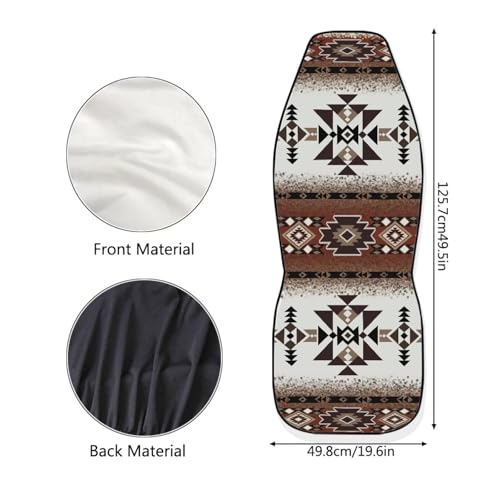Geometric Navajo Ethnic Tribe Print Car Seat Covers, 2 Pieces Washable Vehicles Front Seat Protectors, Scratch-Resistant Bucket Seat Cover Fits Most Vehicles, Sedans, Trucks, SUVs, Vans - color: Geometric Navajo Ethnic Tribe