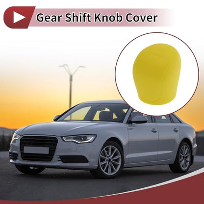 Gear Shift Knob Cover Universal for Car SUV Truck RV Insert Stick Shifting Handle Protector Silicone Yellow