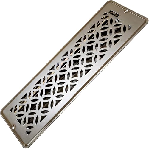 4x14 Floor Register, AC Vent Cover, Floor Vent Cover, Air Vents, All Steel Heavy Duty Floor Register, Easy Adjustable Air Supply Lever, or Wall Vents (4" x14" Brown, 1Pack) - color: 4 x14 Brown 1Pack