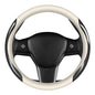 Nappa Leather car Steering Wheel Cover,Carbon Fiber Sports car Interior Non-Slip Ultrathin 15 inches Universal (White) - color: WHITE