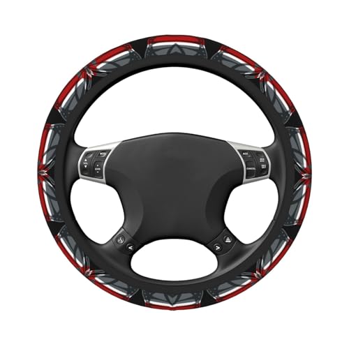 Butterfly Kenyan Flag Breathable Neoprene Steering Wheel Cover - Anti-Slip Floral Design Universal Fit for Cars/Trucks/Suvs (14.5"-15" Inch) - color: Butterfly Kenyan Flag