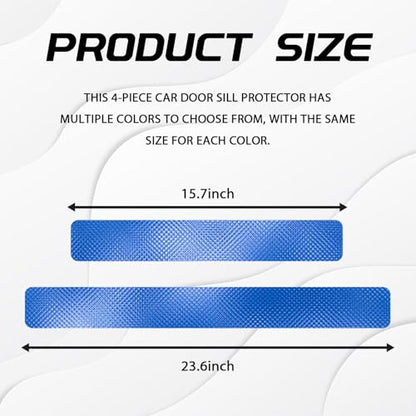 Car Door Sill Protector 4D Carbon Fiber Door Sill Guards Interior Trim Sticker, 4PCS Universa Carbon Fiber Anti-Scratch Entry Edge Guard Protection Trim Strips Blue Car Accessories (Blue 4D) - size: Blue 4D