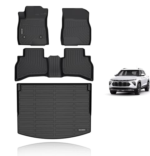 KELCSEECS® 2026 2025 Chevy Trailblazer(AWD) Floor Mats,2024 2023 2022 2021 Chevy Trailblazer(AWD) Floor Mats & Cargo Liner(Only Cargo in Upper Deck Position) Accessories - style: 3)For 2021-2026 Trailblazer AWD Full Set