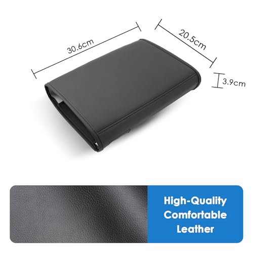 2026 RAV4 Center Console Cover wiht Privacy Pocket, for Toyota RAV4 (LE/SE/XLE Premium/Woodland/XSE/Limited/GR Sport), Waterproof &Comfy Leather Armrest Cover 2026 RAV4 Accessories