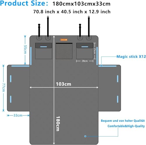 Cargo Liner Dogs for Lincoln Aviator 2020-2025, Dog Trunk Seat Cover Pet Trunk Cargo Cover Pet Cargo Liner with Side Flaps and Bumper Flap Protector