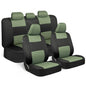 BDK PolyPro Car Seat Covers Full Set in Green on Black, Front and Rear Split Bench Seat Covers for Cars, Easy to Install Car Seats Cover Set and Accessories for Auto Trucks Van SUV - Green - color: Green