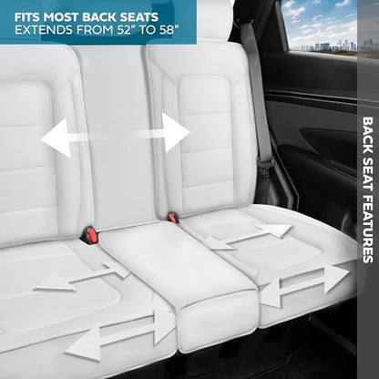 Classic Edition Bench Seat Cover, Premium Faux Leather Back Seat Covers for Cars Trucks Vans SUV, Rear Car Seat Covers Back Seats Only, Automotive Interior Cover - White - color: White Rear Seat