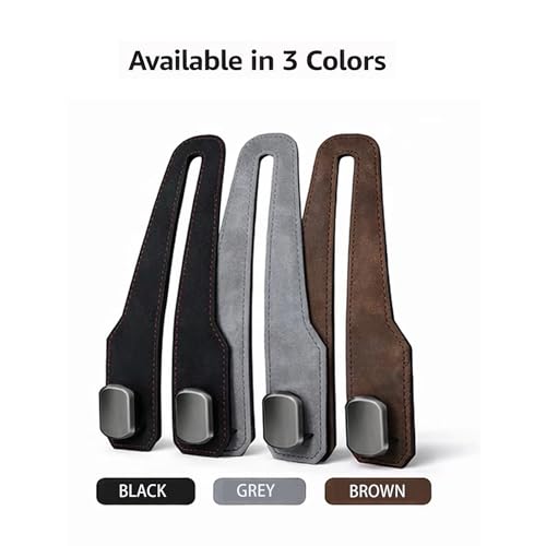 Car Headrest Hook 2 Pack, Premium Leather Car Purse Hooks, Heavy Duty Seat Back Organizer for Handbags, Groceries & Bags, No Scratch, Easy Install Car Accessories(2, Brown) - color: Brown
