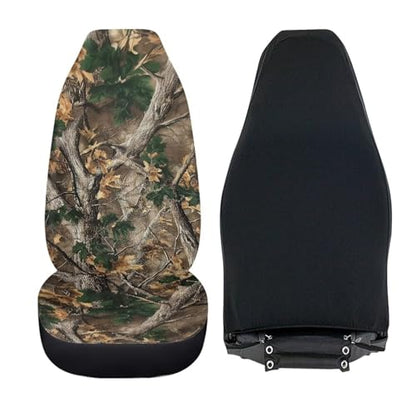 Bulopur Hunting Camo Car Seat Covers Front Seats Only Universal Automotive Seat Covers & Accessories Set for SUV Sedan Truck High Back Cushion Protector Cover 2 Pack, Easy to Install - color: Branch Camo Hunting