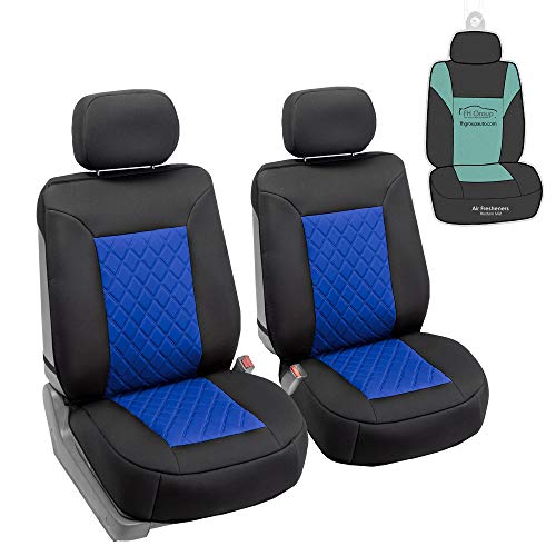 FH Group Car Seat Cover - Universal Fit Blue-Black Neosupreme, 2 Pack Seat Covers for Cars Trucks SUV, Waterproof, Protects Against Stains, Comfortable & Durable - color: Blue Black, size: Style 2