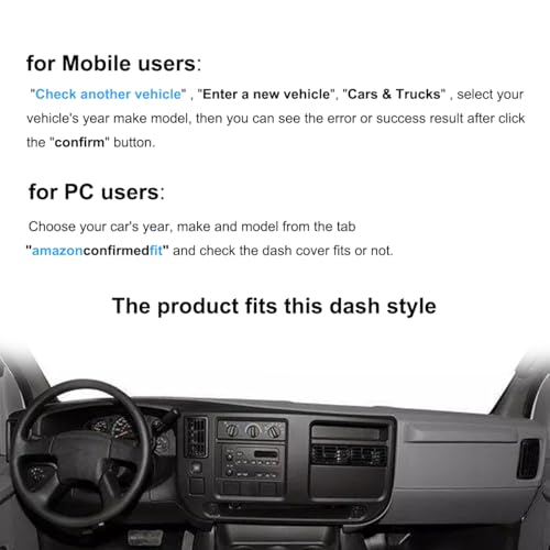 Dash Cover Mat Custom Fit for Chevy Chevrolet Express/GMC Savana Van Dashboard Pad Cap Carpet Protector K201 (Dark Gray) - color: Dark Gray