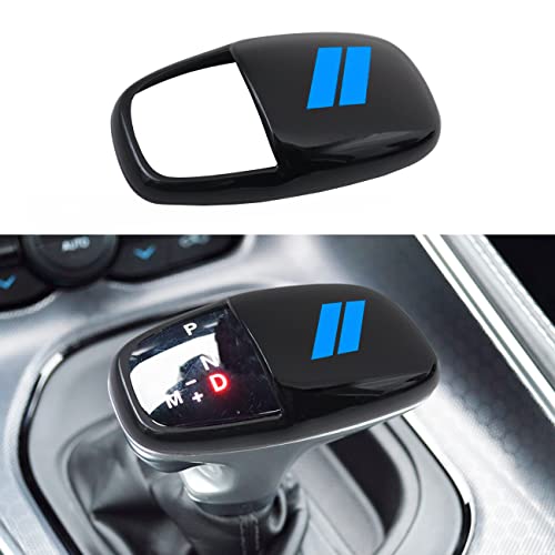 Gear Shift Knob Head Cover for Dodge Charger Accessories 2015-2023 Challenger 2015-2024 Durango 2016-2025 2026 ABS Interior Shell Insert Decoration Protector Gear Shifter Cover (Blue Trim) - color: Blue