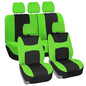 FH Group Stylish Full Set Car Set Covers Front Set and Rear Split Function, Airbag Compatible – Universal Fit for Cars Trucks & SUVs (Green/Black) - color: Green