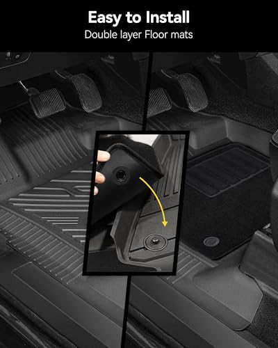 3W Floor Mats & Front Carpet Fit for 2013-2018 Dodge Ram 1500/2500/3500 Crew Cab, 2019-2024 Dodge Ram 1500 Classic Crew Cab All Weather TPE Custom Fit Floor Liner for 1500 Full Set Car Mats - size: 13-18 Ram Floor Mats & Carpet