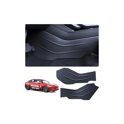 2PCS Center Console Anti Kick Pad Protector for Tesla Model 3 Highland 2024-2027 Accessories, TPE Front Side Seat Center Side Cover Pad Model 3 Anti-Dirty Waterproof Dust Resistant Protector Mat Cover - size: Model 3 Highland Anti Kick Pad