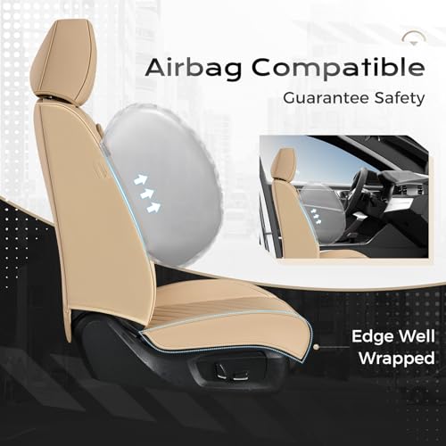 Coverado Car Seat Covers Front Set - color: Beige-0, size: Front Pair