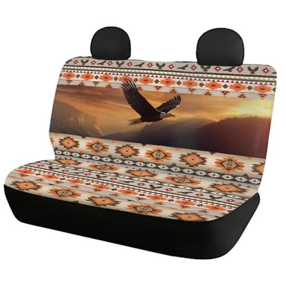 WELLFLYHOM Aztec Eagle Car Seat Cover Rear Bench Seat Covers for Truck SUV Native Tribal Universal Fit Car Accessories Auto Bench Seat Cover - color: Aztec Eagle