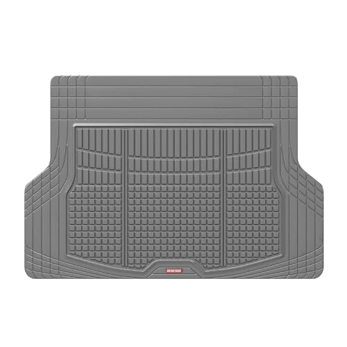 Motor Trend FlexTough Rear Cargo Mat – Heavy-Duty Trimmable Car Trunk Mat for Back of SUV, Universal Rear Cargo Liner for SUV, Flexible Trunk Liner, Automotive Floor Mats & Cargo Liners (Gray) - color: Gray