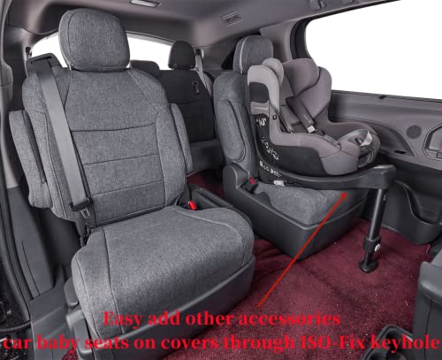 Custom Seat Covers fit for Honda Pilot Elite,2016-2022 -2nd-Row Captain Seats with Armrest (7-Seats)-Polyester(Gray,Full Set) - color: Polyester(Gray), size: 2016-2022 Pilot Elite,Black Edition 7-Passenger