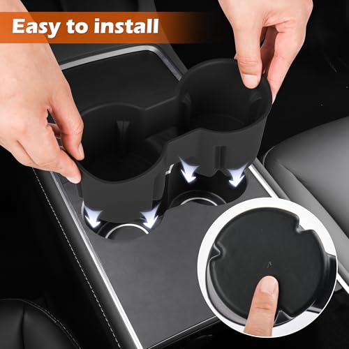 frani Center Console Cup Holder Designed for Tesla Model 3 2021-2023 Model Y 2021-2025,Tesla Interior Center Console Accessories Black - color: Black, style: M3 2021-2023/MY 2021-2025