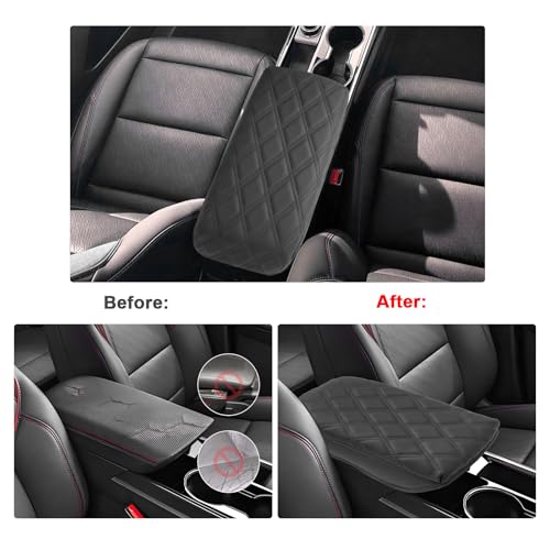 SXCY for 2025 2026 Chevy Equinox Accessories 2025 2026 Equinox Armrest Cover Center Console Cover 2026 Equinox Console Cover 2025 2026 Equinox Middle Console Cover (Adding Pad 2-Line Rhombus Style) - color: 2025 2026 Equinox Armrest Pad