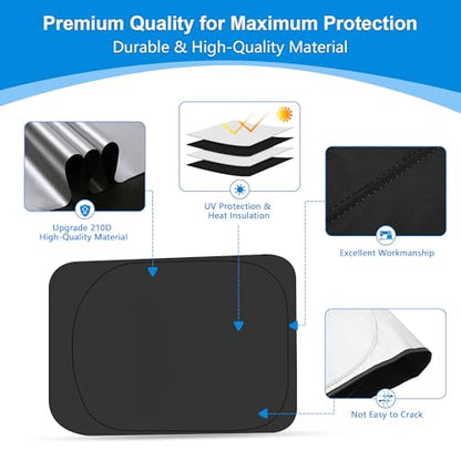 Side Window Sun Shade for 2017-2022 Fo-rd F250 F350 Super Duty, Super Crew Cab 4Door Pickup, Foldable Window Sunshade Sun Visor Protector, Side Window Shades Blocks UV Rays Heat, Pack of 4 - size: Silver & Black-Fit 2017-2022 Ford F250 F350