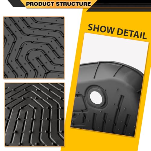 TPE Floor Mats Fit Hyundai Kona 2018-2023 (NOT Fit Electric Models) 1st & 2nd Row Truck Accessories Cargo Liners All Weather Protection 3PCs Black Alfombras para Carro - size: Fit Kona 2018-2023 | Black 3PCS