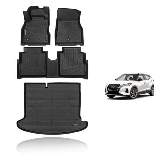 KELCSEECS Floor Mats & Cargo Liner Custom for Nissan Kicks 2024-2018 All Weather Protection Anti-Slip TPE Floor Liners Full Set Nissan Kicks Accessories Black - style: 37) For 2018-2024 Kicks Full Set