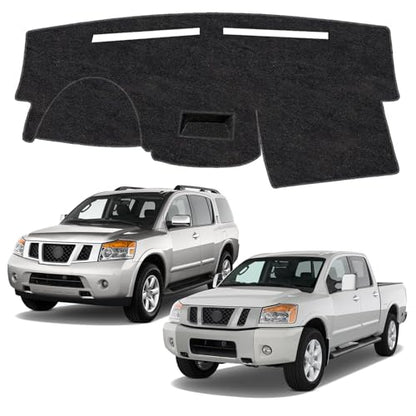 Dash Cover Mat for Nissan Armada 2004-2007 & Titan 2004-2012 Non-Slip Dashboard Cover Mat Sunshade UV Rays Protector Interior Accessories - size: Compatible with Armada 2004-2007