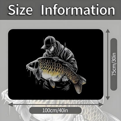 Universal Car Trunk Mat, All Weather Trunk Protection Cargo Liner, Stylish Vehicle Interior Accessories, Durable Cargo Mat Rear Trunk Line Suitable for Most Car (Humans and Carp Print, 29" x 39") - color: Humans and Carp Print