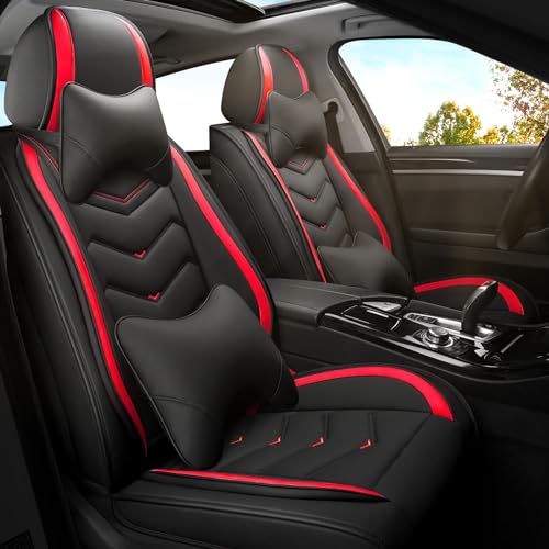Car Seat Covers for Lexus RX 350 2007-2026, Premium Nappa Leather Car Seat Cover, Stylish Sport Seat Covers， Automobile Seat Cover Sets.(Luxury 2 Seats/Black Red) - color: Black Red, size: Luxury 2 Seats