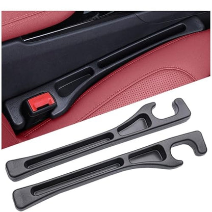 Car Seat Gap Filler 2 Pack, Universal Car Seat Gap Organizer, Fit for Car Seat Gap Width 0.9-1.3 Inches, Car Seat Side Gap Plugger Anti-Drop Device for Most Cars SUV Truck (Black)