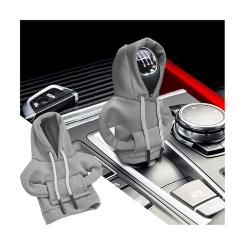 BELOMI Car Gear Shift Cover, Fashionable Hoodie Automotive Gear Shift Knob Protector, Mini Sweater Shirt Gear Shift Knob Cover, Universal Car Decor Accessories (Gray) - color: Gray, size: 1 Piece
