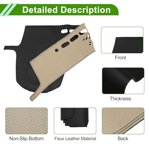 Dashboard Cover for Lexus RX 350 2020-2022 Dash Cover Mat Carpet Center Console Dash Cover Mat Car Interior Anti-Slip Faux Leather Black 1 Pc