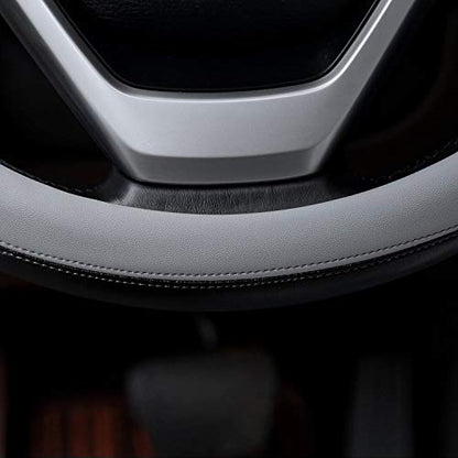 Valleycomfy Microfiber Leather Steering Wheel Cover Large-Size for F150 F250 F350 Ram 4Runner Tacoma Tundra Range Rover Model S X with 15 1/2 inches-16 inches Outer Diameter-Gray - color: Gray, size: Large Size[15.5"-16"]