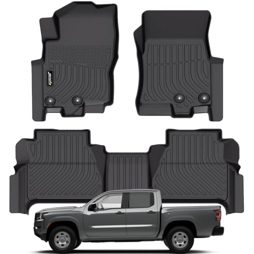 Jenofa-Floor Mats for Nissan Frontier Crew Cab 2022-2026 Floor Liner Waterproof All Weather Car Mats Durable Car Mat for Nissan Frontier Crew Cab Accessories Black - style: 60|For Frontier CrewCab|2022-2026|Mat