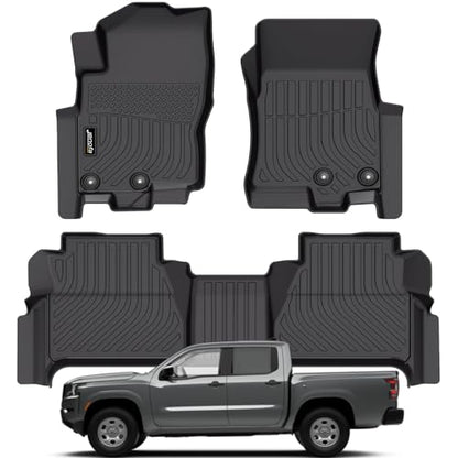 Jenofa-Floor Mats for Nissan Frontier Crew Cab 2022-2026 Floor Liner Waterproof All Weather Car Mats Durable Car Mat for Nissan Frontier Crew Cab Accessories Black - style: 60|For Frontier CrewCab|2022-2026|Mat