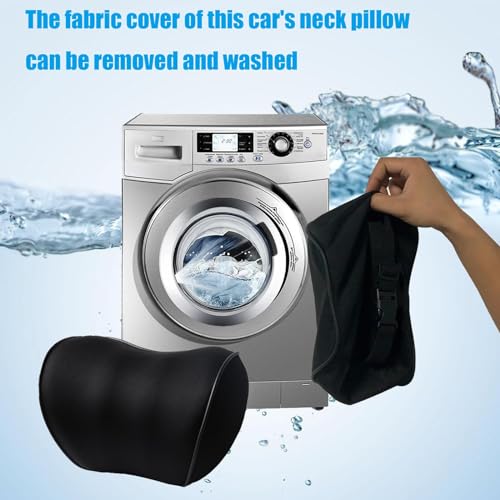 2 pcs Car Neck Pillow Car Headrest Pillow for Driving 100% Memory Foam,Car Pillow Headrest Comfortable Ergonomic Design (Black) - size: Black-02