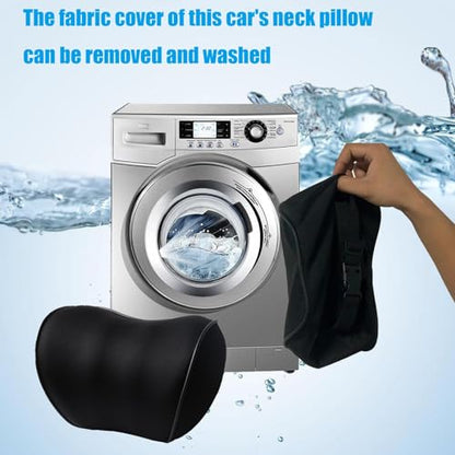 2 pcs Car Neck Pillow Car Headrest Pillow for Driving 100% Memory Foam,Car Pillow Headrest Comfortable Ergonomic Design (Black) - size: Black-02