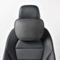 Genuine Leather Car Neck Pillow for headrest,Support Drive Seats Head Cushion,Real Cow Leather,11.8x7.5”,Plant-Based Polyester,Thickness & Height Adjustable,Inner Liner fillable(Black,1p)