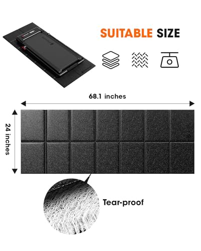Stepwaver Walking Pad Mat for Carpet Floor, 68"x24", Treamill Mat for Hardwood Floors, High Density, 1/4 Thickness, Folable, Floor Protection Mats for Bike, Elliptical, Treadmill - size: 68"L x 24"W x 0.25"Th