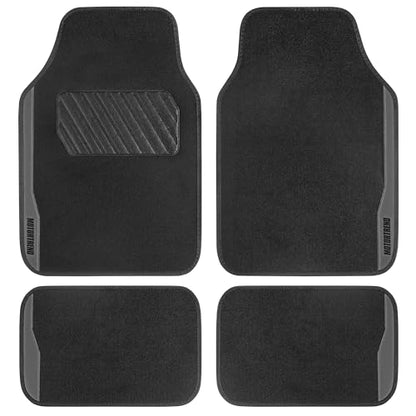 Motor Trend SpeedSeries Carpet Car Floor Mats Set - Universal Fit for Cars, Trucks, SUVs, Vans Grey Trim Racing Design Car Mats Full Set Tapetes para Carro - Set of 4, Black & Gray Car Carpet Mats - color: Gray