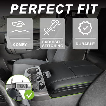 Center Console Armrest Cover Fit for Chevy Silverado/Tahoe & GMC Sierra/Yukon 2007-2013 Accessories, Comfort Armrest Pad Console Lid Cushion Vegan Leather 1-Inch Extra Thick(Jump Seat ONLY) - size: 1) 07-13 |Slv&Tahoe&Sra&Yukon| Jump Seat, +Thick