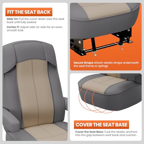 VALUN RV Seat Covers (Grey 2 Pack) – Captains Chair Seat Covers for RV Captain Chair & Motorhome Chairs, Universal Fit RV Chair Covers for Camper, Trailer, Van, Protects Against Dirt, Spills & Wear - style: GREY (2PK RV COVER)