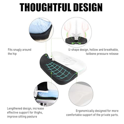 Yourkar Car Seat Cushion, Soft Memory Foam Auto Cushion, Comfortable & Breathable Automotive Front Seat Buttom Cushion Pad, Universal Vehicle Truck SUV Van Car Accessories (Gray)